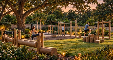 Outdoor fitness park · Conceptual rendering